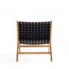 Manhattan Comfort Maintenon Leatherette Accent Chair in Black with Nature Feet Back