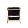Manhattan Comfort Maintenon Leatherette Accent Chair in Black with Nature Feet Bottom