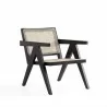 Manhattan Comfort Hamlet Accent Chair in Black and Natural Cane - Manhattan Comfort Hamlet Accent Chair in Black and Natural Cane