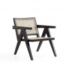 Manhattan Comfort Hamlet Accent Chair in Black and Natural Cane