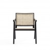 Manhattan Comfort Hamlet Accent Chair in Black and Natural Cane Back