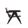 Manhattan Comfort Hamlet Accent Chair in Black and Natural Cane Side