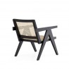 Manhattan Comfort Hamlet Accent Chair in Black and Natural Cane Back Angle