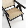 Manhattan Comfort Hamlet Accent Chair in Black and Natural Cane