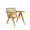 Manhattan Comfort Hamlet Accent Chair in Nature Cane Front Angle - Manhattan Comfort Hamlet Accent Chair in Nature Cane Front Angle