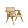 Manhattan Comfort Hamlet Accent Chair in Nature Cane Front Angle