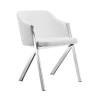 ACORN Collection White Eco-Leather Arm Dining Chair - ACORN Collection White Eco-Leather Arm Dining Chair