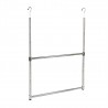 Oceanstar 2-Tier Portable Adjustable Closet Hanger Rod - Chrome - Angled