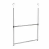 Oceanstar 2-Tier Portable Adjustable Closet Hanger Rod - Chrome - Angled - Oceanstar 2-Tier Portable Adjustable Closet Hanger Rod - Chrome - Angled