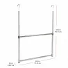 Oceanstar 2-Tier Portable Adjustable Closet Hanger Rod - Chrome - Angled - With Dimensions - Oceanstar 2-Tier Portable Adjustable Closet Hanger Rod - Chrome - Angled - With Dimensions