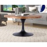 Crawford and Burke Gideon 36" Round Reclaimed Wood and Metal Pedestal Coffee Table, Lifestyle