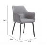 Zuo Modern Adage Dining Chair in Gray - Seat Dimension