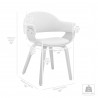 Armen Living Adalyn Gray Faux Leather and Black Wood Dining Room Accent Chair  Seat Dimension