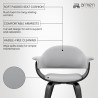 Armen Living Adalyn Gray Faux Leather and Black Wood Dining Room Accent Chair Details