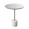 Blythe End Table - Steel - White Marble