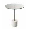 Blythe End Table - Steel - White Marble - Blythe End Table - Steel - White Marble