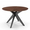 Aeon Brockton Round Dining Table Walnut Top / Black Base - Aeon Brockton Round Dining Table Walnut Top / Black Base
