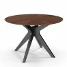 Aeon Brockton Round Dining Table Walnut Top / Black Base - Aeon Brockton Round Dining Table Walnut Top / Black Base