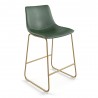 Aeon Petra Counter Stool Green with Gold Frame - Set of 2 - Aeon Petra Counter Stool Green with Gold Frame - Set of 2
