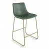 Aeon Petra Counter Stool Green with Gold Frame - Set of 2 - Aeon Petra Counter Stool Green with Gold Frame - Set of 2