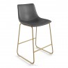 Aeon Petra Counter Stool Grey with Gold Frame - Set of 2 - Aeon Petra Counter Stool Grey with Gold Frame - Set of 2