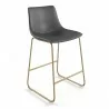 Aeon Petra Counter Stool Grey with Gold Frame - Set of 2 - Aeon Petra Counter Stool Grey with Gold Frame - Set of 2