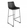 Aeon Petra Bar Stool Black With Black Frame - Set of 2 - Aeon Petra Bar Stool Black With Black Frame - Set of 2