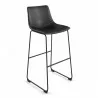 Aeon Petra Bar Stool Black With Black Frame - Set of 2 - Aeon Petra Bar Stool Black With Black Frame - Set of 2