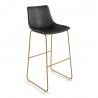 Aeon Petra Bar Stool Black with Gold Frame - Set of 2 - Aeon Petra Bar Stool Black with Gold Frame - Set of 2