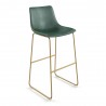 Aeon Petra Bar Stool Green with Gold Frame - Set of 2 - Aeon Petra Bar Stool Green with Gold Frame - Set of 2