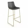 Aeon Petra Bar Stool Grey with Gold Frame - Set of 2 - Aeon Petra Bar Stool Grey with Gold Frame - Set of 2