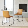 Aeon Petra Black Dining Chair Light Brown- Set of 2  - Aeon Petra Black Dining Chair Light Brown- Set of 2 
