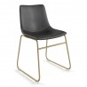Aeon Petra Dining Chair with Gold Legs Black- Set of 2 - Aeon Petra Dining Chair with Gold Legs Black- Set of 2