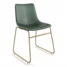 Aeon Petra Dining Chair with Gold Legs Green- Set of 2 - Aeon Petra Dining Chair with Gold Legs Green- Set of 2