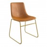 Aeon Petra Dining Chair with Gold Legs Light Brown - Set of 2 - Aeon Petra Dining Chair with Gold Legs Light Brown - Set of 2