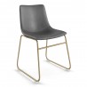 Aeon Petra Dining Chair with Gold Legs Grey - Set of 2 - Aeon Petra Dining Chair with Gold Legs Grey - Set of 2