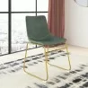 Aeon Petra Dining Chair with Gold Legs Green- Set of 2 - Aeon Petra Dining Chair with Gold Legs Green- Set of 2