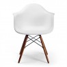 Aeon Dijon Arm Chair with Wood Legs White with Walnut Wood Legs- Set of 2 - Aeon Dijon Arm Chair with Wood Legs White with Walnut Wood Legs- Set of 2