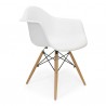 Aeon Dijon Arm Chair with Wood Legs White with Natural Wood Legs- Set of 2 - Aeon Dijon Arm Chair with Wood Legs White with Natural Wood Legs- Set of 2