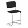 Aeon Hayward Fabric Counter Height Stool Chrome Frame / Black Linen- Set of 2 - Aeon Hayward Fabric Counter Height Stool Chrome Frame / Black Linen- Set of 2
