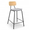 Aeon Sabine Natural Counter Stool Grey- Set of 2 - Aeon Sabine Natural Counter Stool Grey- Set of 2