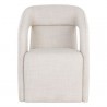 Sunpan Kendrick Wheeled Dining Armchair in Moto Stucco -  Front Angle