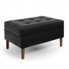Aeon Zander Leather Ottoman Black - Aeon Zander Leather Ottoman Black