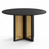 Aeon Havenwood Round Dining Table with Cane Base Black - Aeon Havenwood Round Dining Table with Cane Base Black