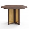 Aeon Havenwood Round Dining Table with Cane Base Walnut - Aeon Havenwood Round Dining Table with Cane Base Walnut