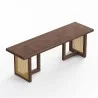 Aeon Havenwood Rectangular Cane Dining Bench Top - Aeon Havenwood Rectangular Cane Dining Bench Top