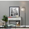 Adesso Globe Floor Lamp White Milky Glass Black - Adesso Globe Floor Lamp White Milky Glass Black