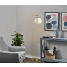 Adesso Globe Floor Lamp White Milky Glass Antique Brass - Adesso Globe Floor Lamp White Milky Glass Antique Brass
