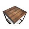 Crawford and Burke Blair Reclaimed Wood and Metal 23" Side Table, Top View