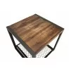 Crawford and Burke Blair Reclaimed Wood and Metal 23" Side Table, Top View - Crawford and Burke Blair Reclaimed Wood and Metal 23" Side Table, Top View